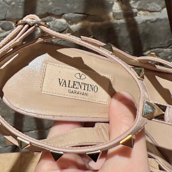 Valentino Poudre Leather Rockstud Caged Pumps - Picture 9 of 10